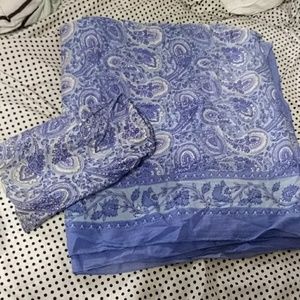 Blue Scarf with Matching Drawstring Bag